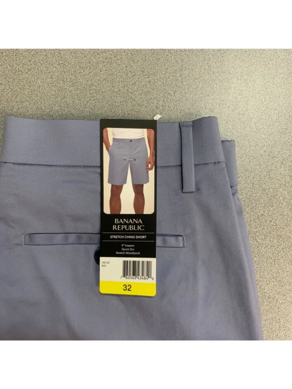NWT Banana Republic Men's 32 Blue Stretch Chino Shorts 9